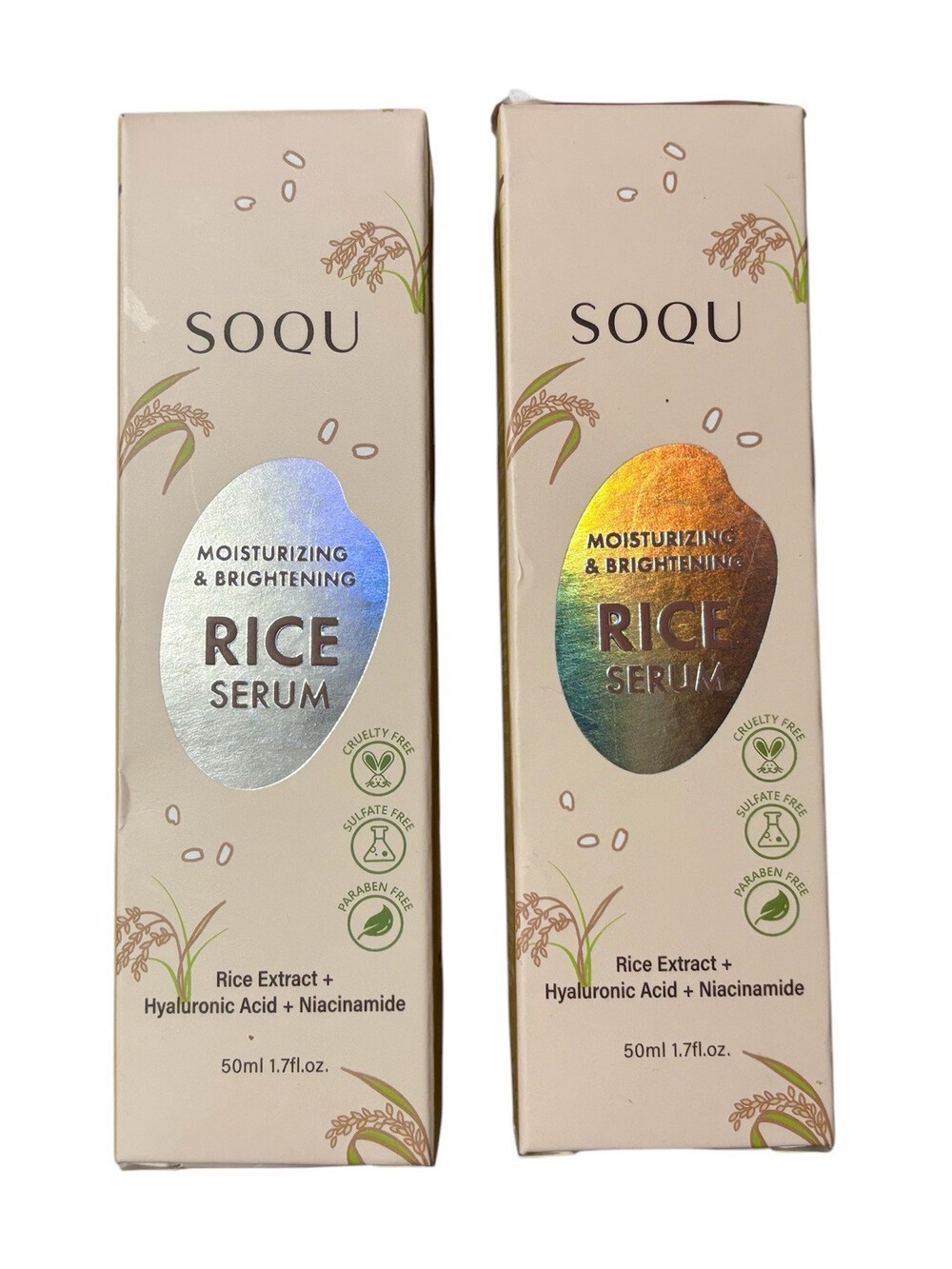 SOQU MOISTURIZING & BRIGHTENING RICE FACE SERUM 1.7 fl oz Each-2 Bottle